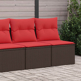 vidaXL 2 Piece Garden Sofa Set with Cushions Brown Poly Rattan Acacia - 3325250 - Sofa In Store