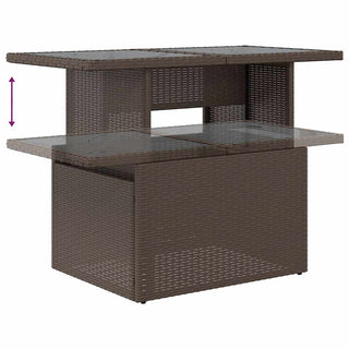 vidaXL 5 Piece Garden Sofa Set with Cushions Brown Poly Rattan Acacia - 3326155 - Sofa In Store