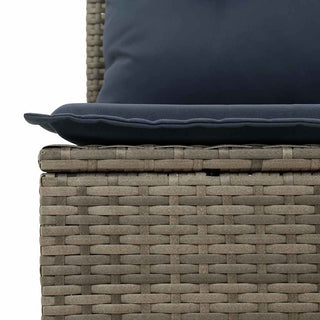 vidaXL 6 Piece Garden Sofa Set with Cushions Grey Poly Rattan Acacia - 3326162 - Sofa In Store