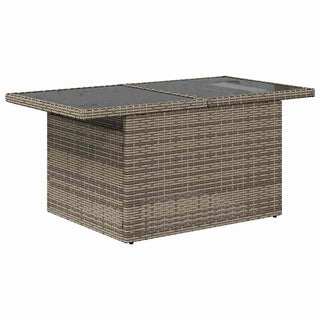 vidaXL 7 Piece Garden Sofa Set with Cushions Black Poly Rattan Acacia - 3326172 - Sofa In Store
