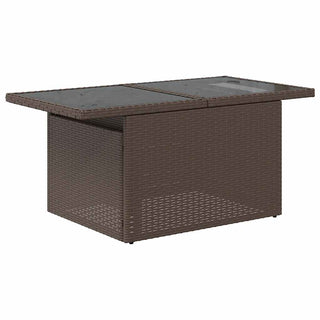 vidaXL 10 Piece Garden Sofa Set with Cushions Brown Poly Rattan Acacia - Sofa In Store