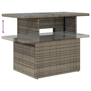 vidaXL 11 Piece Garden Sofa Set with Cushions Grey Poly Rattan Acacia - 3326232 - Sofa In Store