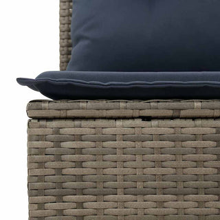 vidaXL 11 Piece Garden Sofa Set with Cushions Grey Poly Rattan Acacia - 3326232 - Sofa In Store