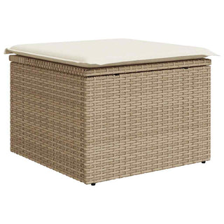 vidaXL 9 Piece Garden Sofa Set with Cushions Beige Poly Rattan Acacia - 3327411 - Sofa In Store