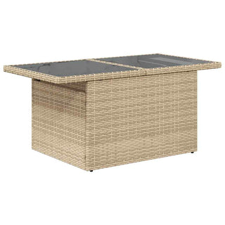 vidaXL 9 Piece Garden Sofa Set with Cushions Beige Poly Rattan Acacia - 3327412 - Sofa In Store