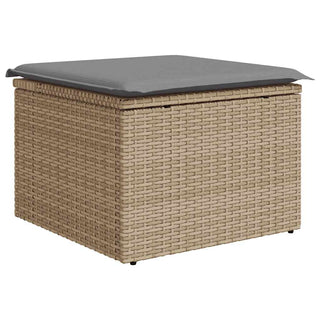 vidaXL 9 Piece Garden Sofa Set with Cushions Beige Poly Rattan Acacia - 3327412 - Sofa In Store
