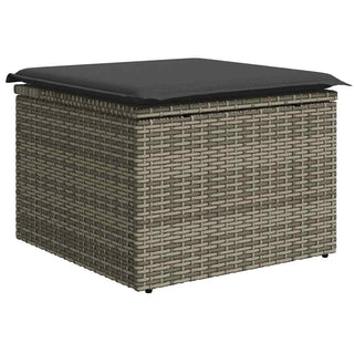 vidaXL 9 Piece Garden Sofa Set with Cushions Grey Poly Rattan Acacia - 3327413 - Sofa In Store