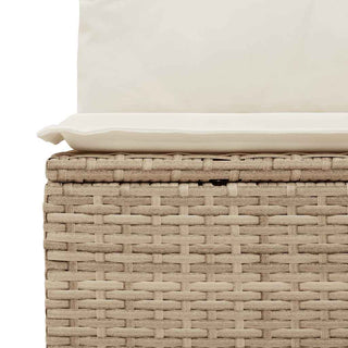 vidaXL 5 Piece Garden Sofa Set with Cushions Beige Poly Rattan Acacia - 3327432 - Sofa In Store