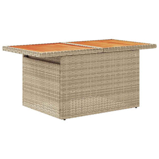 vidaXL 6 Piece Garden Sofa Set with Cushions Beige Poly Rattan Acacia - 3327454 - Sofa In Store