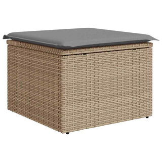 vidaXL 6 Piece Garden Sofa Set with Cushions Beige Poly Rattan Acacia - 3327475 - Sofa In Store
