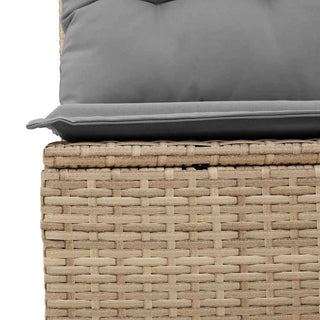 vidaXL 6 Piece Garden Sofa Set with Cushions Beige Poly Rattan Acacia - 3327475 - Sofa In Store