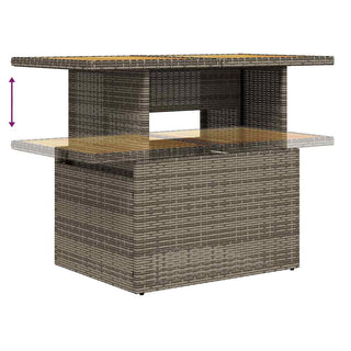 vidaXL 6 Piece Garden Sofa Set with Cushions Grey Poly Rattan Acacia - 3327476 - Sofa In Store