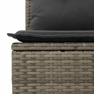 vidaXL 6 Piece Garden Sofa Set with Cushions Grey Poly Rattan Acacia - 3327476 - Sofa In Store