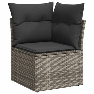 vidaXL 9 Piece Garden Sofa Set with Cushions Grey Poly Rattan Acacia - 3327504 - Sofa In Store