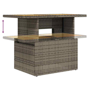 vidaXL 9 Piece Garden Sofa Set with Cushions Grey Poly Rattan Acacia - 3327504 - Sofa In Store