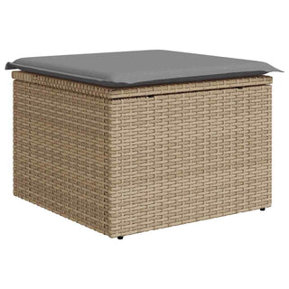 vidaXL 6 Piece Garden Sofa Set with Cushions Beige Poly Rattan Acacia - 3327587