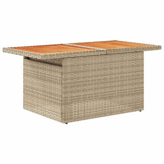 vidaXL 6 Piece Garden Sofa Set with Cushions Beige Poly Rattan Acacia - 3327587