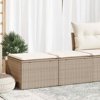 vidaXL 2 Piece Garden Sofa Set with Cushions Beige Poly Rattan Acacia - 3328661