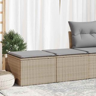vidaXL 2 Piece Garden Sofa Set with Cushions Beige Poly Rattan Acacia - 3328662
