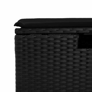 vidaXL 2 Piece Garden Sofa Set with Cushions Black Poly Rattan Acacia - 3328668