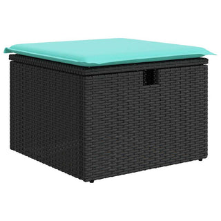 vidaXL 2 Piece Garden Sofa Set with Cushions Black Poly Rattan Acacia - 3328670 - Sofa In Store