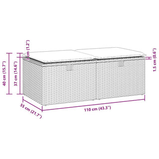 vidaXL 2 Piece Garden Sofa Set with Cushions Black Poly Rattan Acacia - 3328670 - Sofa In Store