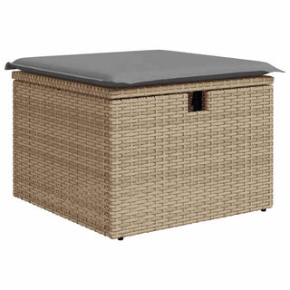 vidaXL 2 Piece Garden Sofa Set with Cushions Beige Poly Rattan Acacia - 3328672