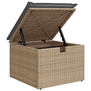 vidaXL 2 Piece Garden Sofa Set with Cushions Beige Poly Rattan Acacia - 3328672