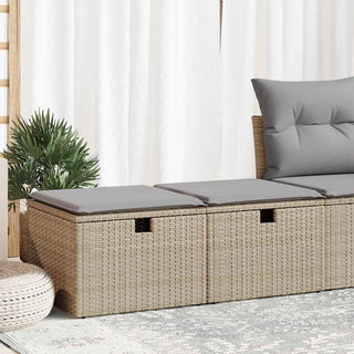 vidaXL 2 Piece Garden Sofa Set with Cushions Beige Poly Rattan Acacia - 3328672