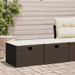 vidaXL 2 Piece Garden Sofa Set with Cushions Brown Poly Rattan Acacia - 3328676 - Sofa In Store
