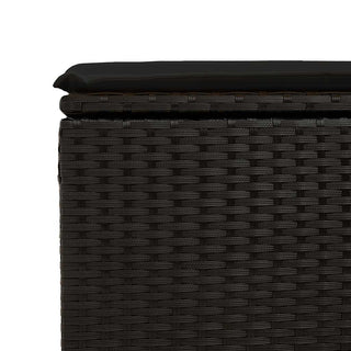 vidaXL 2 Piece Garden Sofa Set with Cushions Black Poly Rattan Acacia - 3328678