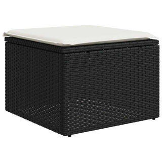 vidaXL 2 Piece Garden Sofa Set with Cushions Black Poly Rattan Acacia - 3328679