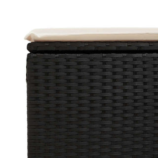 vidaXL 2 Piece Garden Sofa Set with Cushions Black Poly Rattan Acacia - 3328679