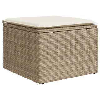 vidaXL 2 Piece Garden Sofa Set with Cushions Beige Poly Rattan Acacia - 3328681