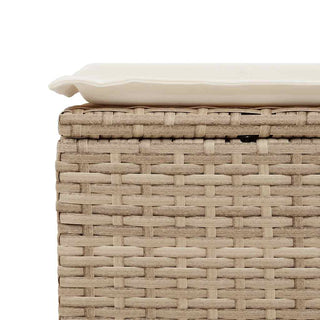 vidaXL 2 Piece Garden Sofa Set with Cushions Beige Poly Rattan Acacia - 3328681