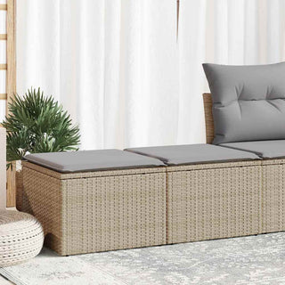 vidaXL 2 Piece Garden Sofa Set with Cushions Beige Poly Rattan Acacia - 3328682