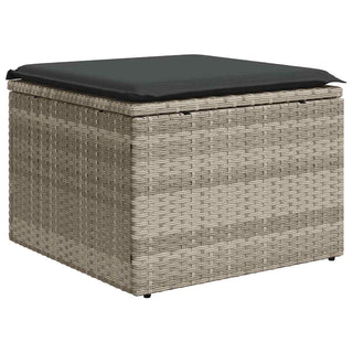 vidaXL 2 Piece Garden Sofa Set with Cushions Light Grey Poly Rattan Acacia - 3328685 - Sofa In Store