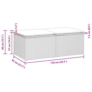 vidaXL 2 Piece Garden Sofa Set with Cushions Light Grey Poly Rattan Acacia - 3328685 - Sofa In Store