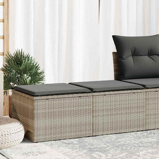 vidaXL 2 Piece Garden Sofa Set with Cushions Light Grey Poly Rattan Acacia - 3328685 - Sofa In Store