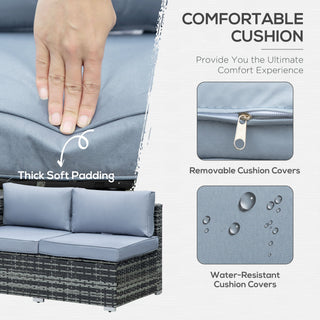 Outsunny Four-Piece Rattan Sofa Set - Grey - Sofa In Store