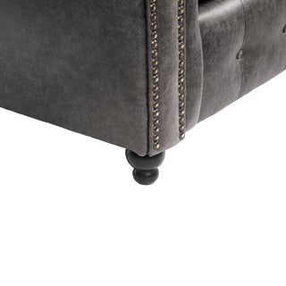 SOFAINSTORE Brantford Black Suede-Effect Armchair | Chesterfield-Inspired Rolled Arms, Tufted Detailing, Heritage Lounge Chair