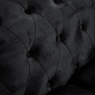 Black Velvet Chesterfield 3 Seater Sofa