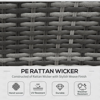 Outsunny 3 PCS PE Rattan Corner Dining Set Outdoor Garden Patio Sofa Table Furniture Set w/ Cushions Grey - Sofa In Store
