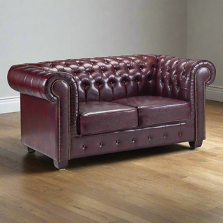 Chesterfield Oxblood Red 2 Seater Sofa | Classic Design | Solid Frame