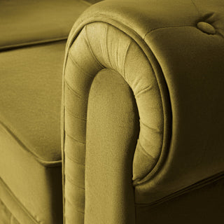 Olive Gold Velvet Chesterfield 3 Seater Sofa