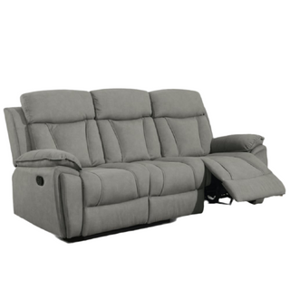 SOFAINSTORE Kairo Grey 3 Seater Fabric Recliner Sofa – Manual Recliner, Plush Back & Padded Arms