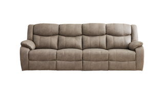 SOFAINSTORE Vistara 4 Seater Mink Fabric Recliner Sofa | Dual Manual Recline, High-Back Luxury Comfort, Plush Padded Seating, Home Cinema Style