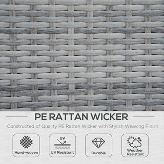 Outsunny Four-Piece Half-Square Rattan Sofa Set - Mixed Grey - Sofa In Store
