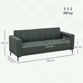 HOMCOM Three-Seater Relaxed Modern Sofa - Grey - Sofa In Store