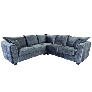 Sevilla Fabric Corner Sofa In Charcoal Black